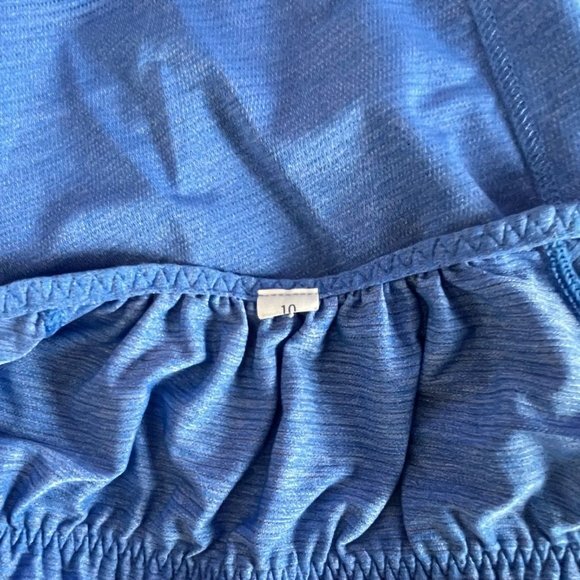 Lululemon Run Wild Short Sleeve Tech Women 10 EUC Stretch Ruffle Pocket Gum Run - Picture 11 of 11